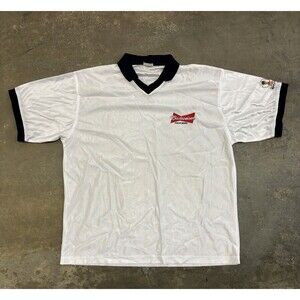 VTG BUDWEISER Mens Size L 2002 FIFA World Cup Korea Japan Soccer Jersey White